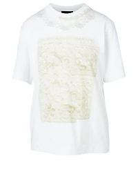 Cotton Printed T-Shirt With Beading