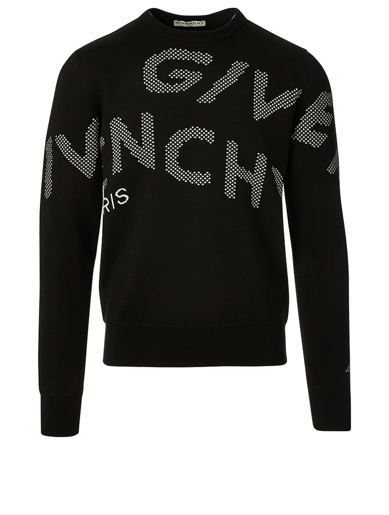 Cotton Sweater With Refracted Logo