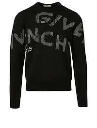 Cotton Sweater With Refracted Logo