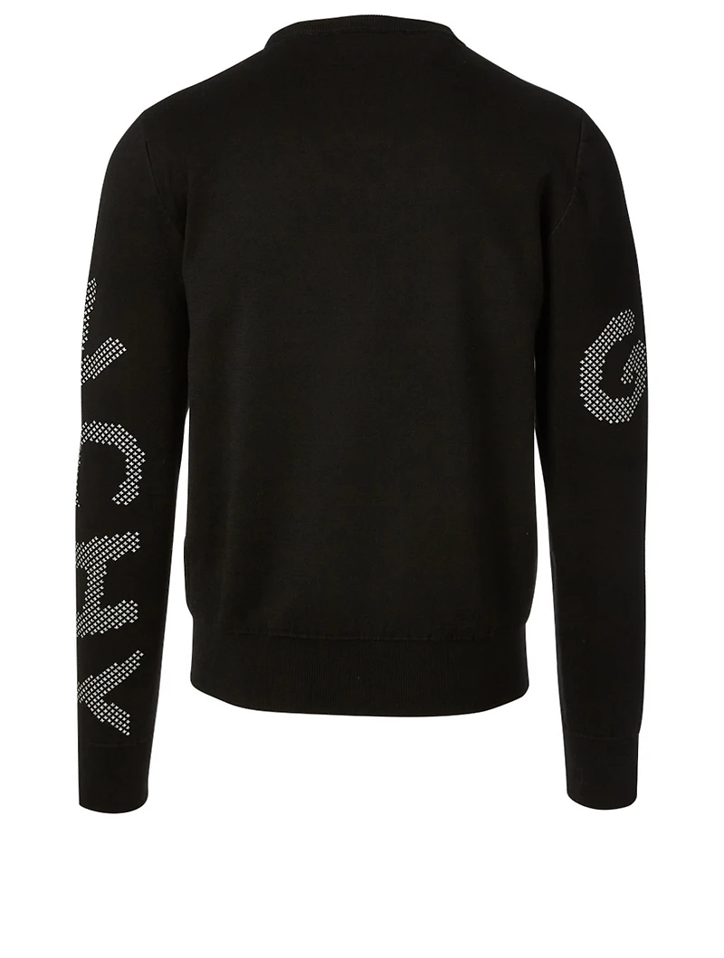 Cotton Sweater With Refracted Logo