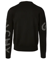Cotton Sweater With Refracted Logo