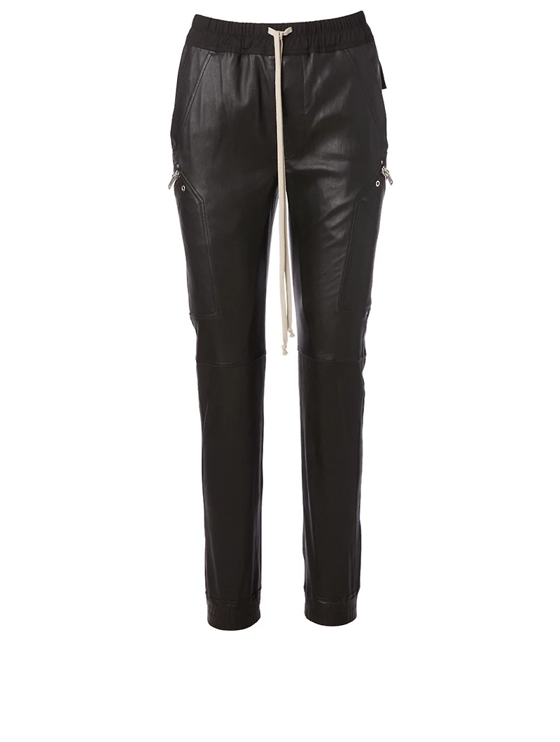 Leather-Blend Cargo Pants