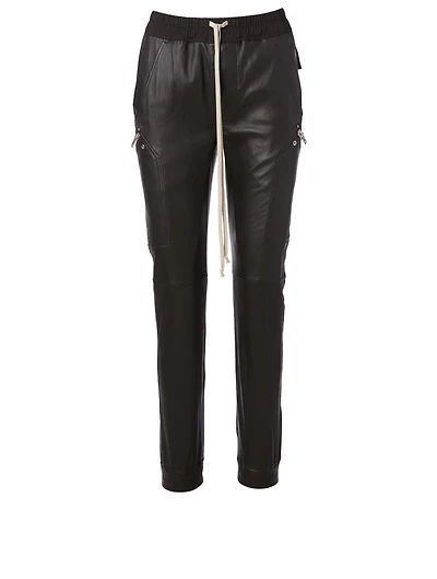 Leather-Blend Cargo Pants