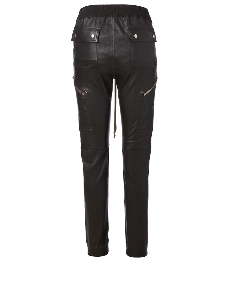 Leather-Blend Cargo Pants