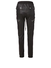 Leather-Blend Cargo Pants