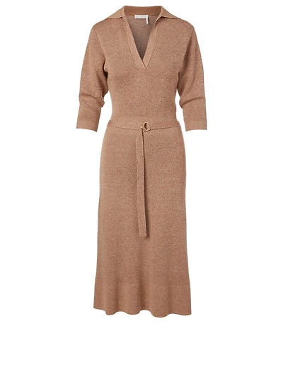 Wool And Silk Polo Midi Dress