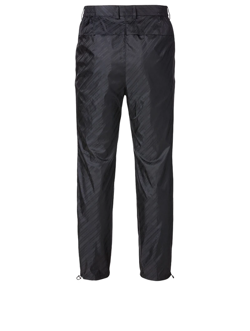 Nylon Track Pants Chain Print