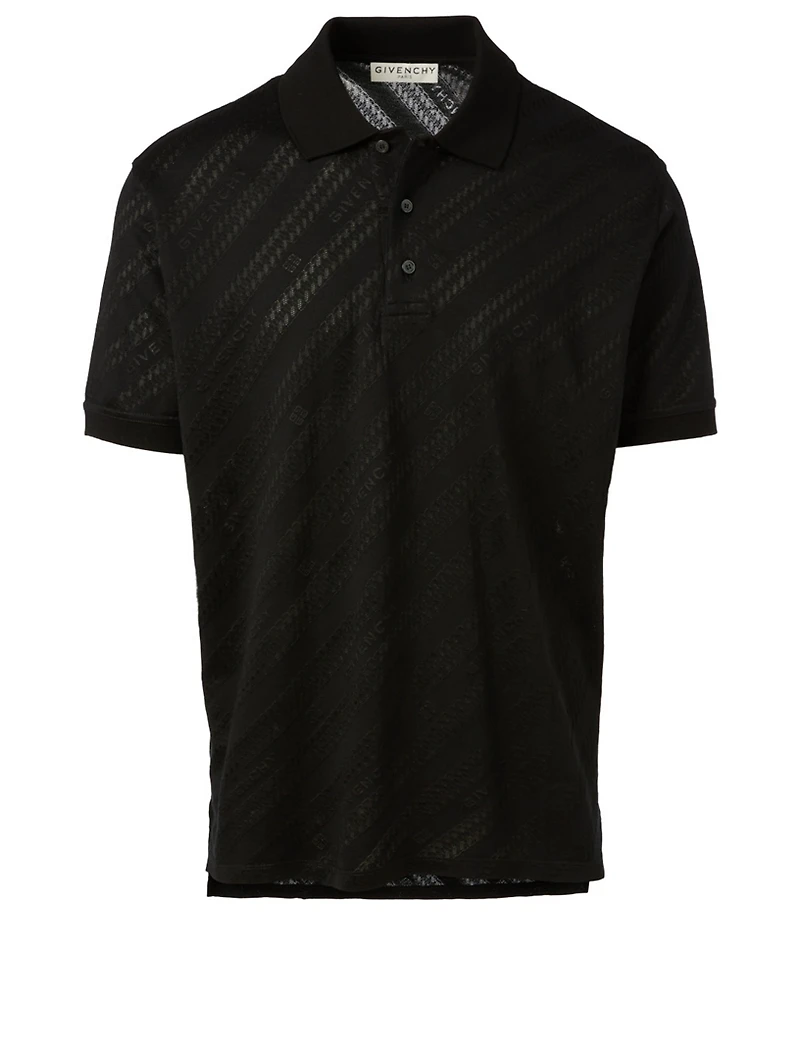 Jacquard Polo Shirt Chain Logo Print