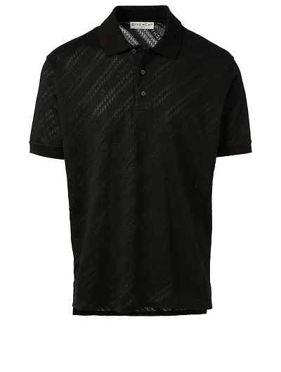 Jacquard Polo Shirt Chain Logo Print