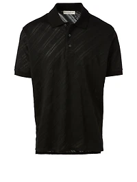 Jacquard Polo Shirt Chain Logo Print