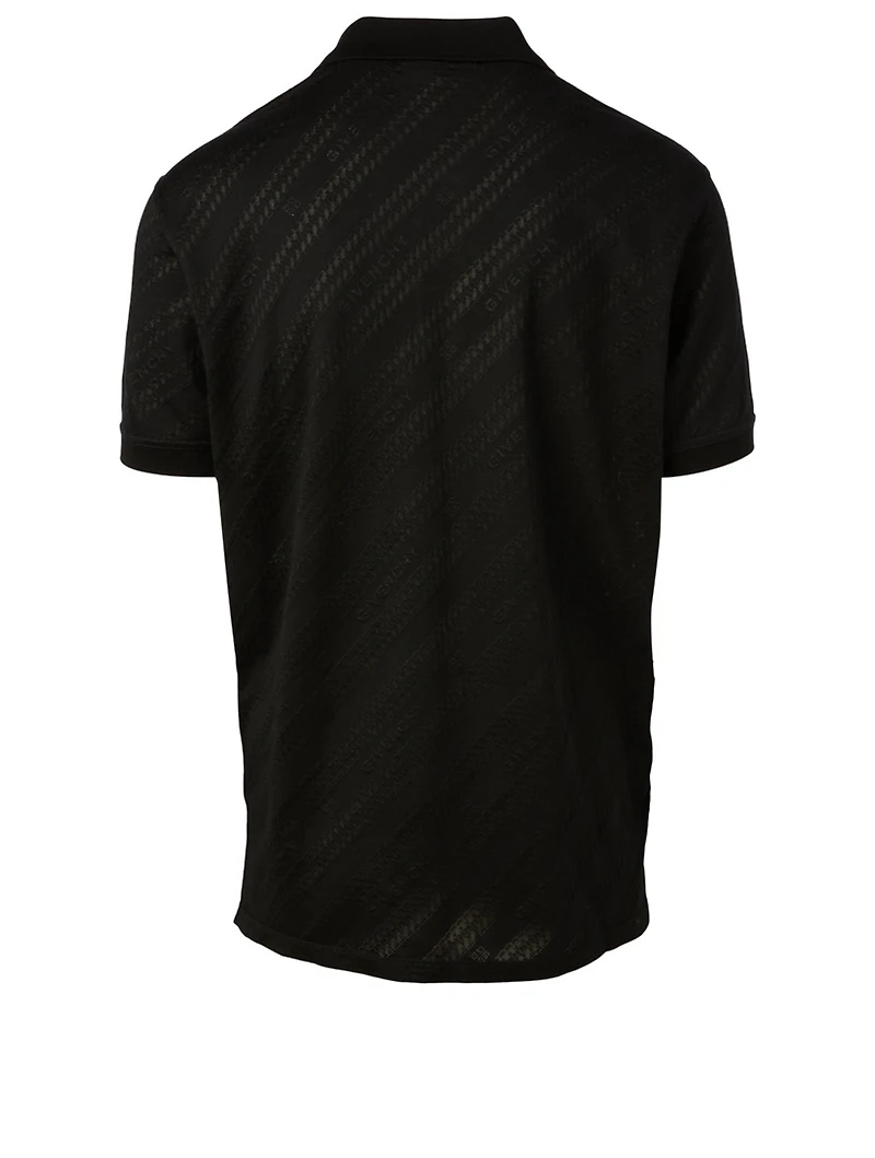 Jacquard Polo Shirt Chain Logo Print