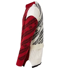 Wool-Blend Patchwork Sweater Chain Logo Print