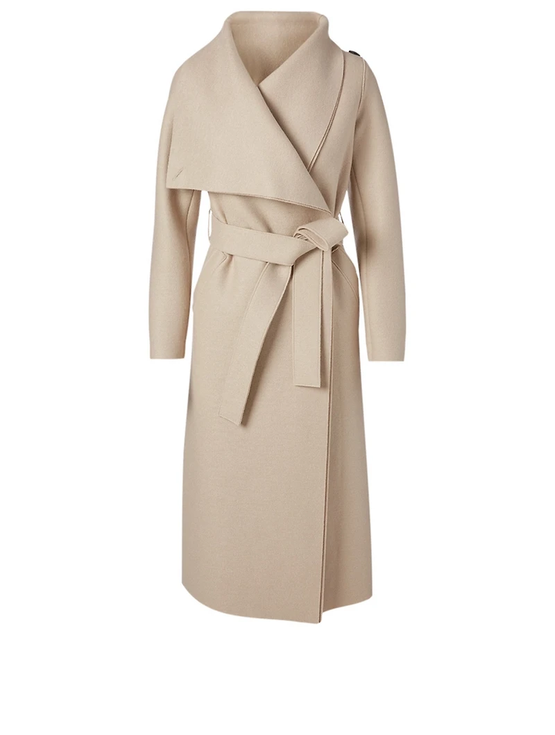 Wool Midi Wrap Coat