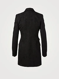 Floral Jacquard Long Blazer