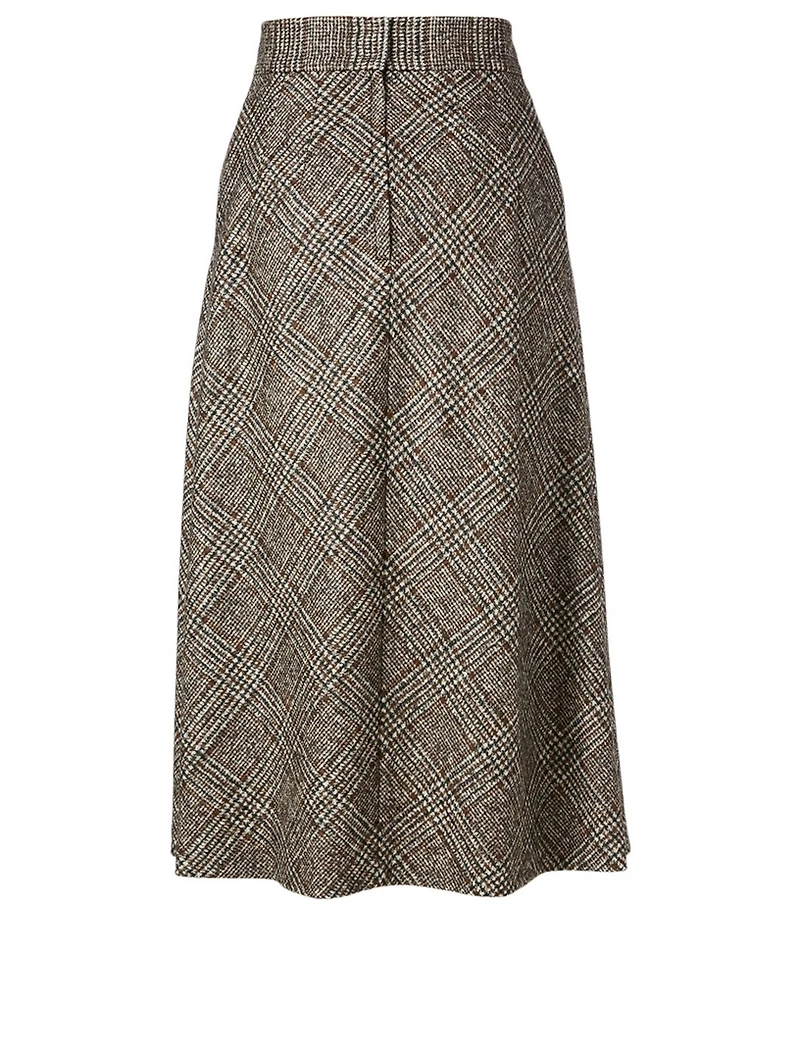 Wool And Alpaca Tweed Midi Skirt