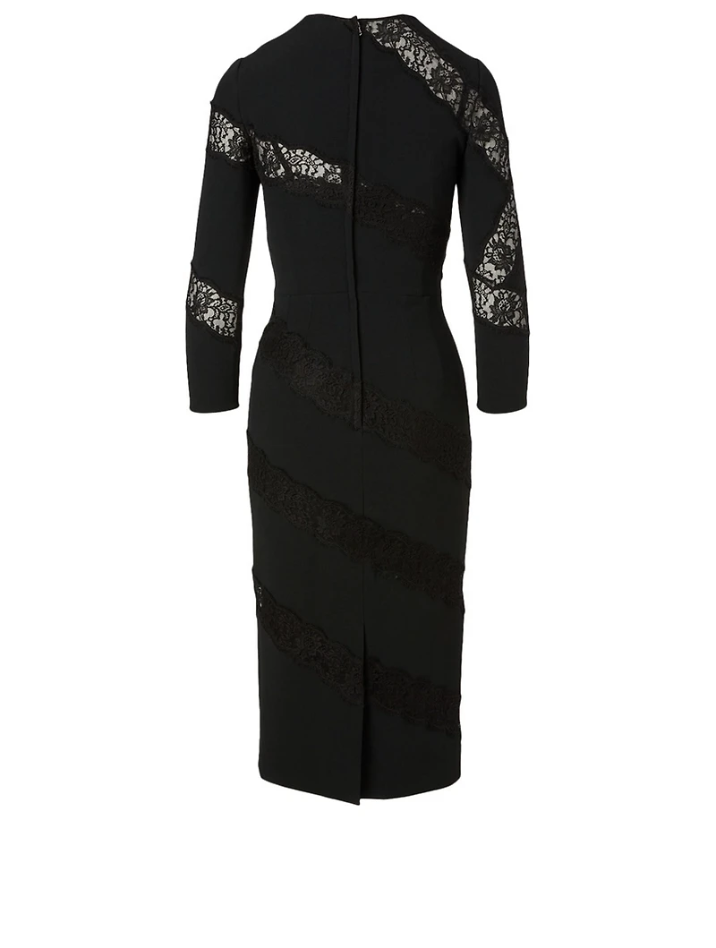 Cady Midi Dress With Lace Stripes