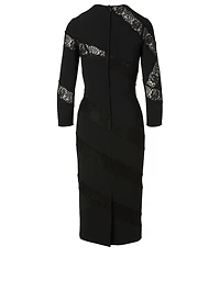 Cady Midi Dress With Lace Stripes