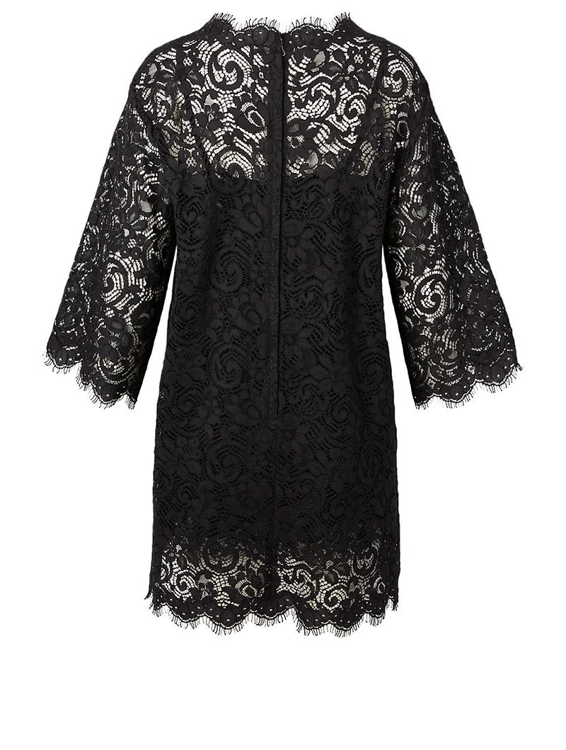 Cotton-Blend Lace Mini Dress