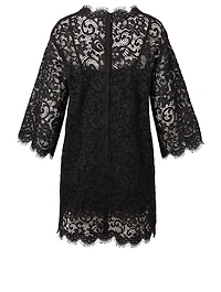 Cotton-Blend Lace Mini Dress