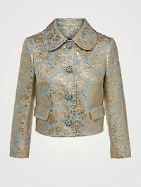 Lamé Jacquard Cropped Jacket