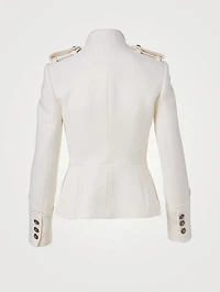 Wool Short Jacket With Military Buttons