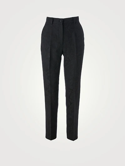Slim-Fit Jacquard Pants