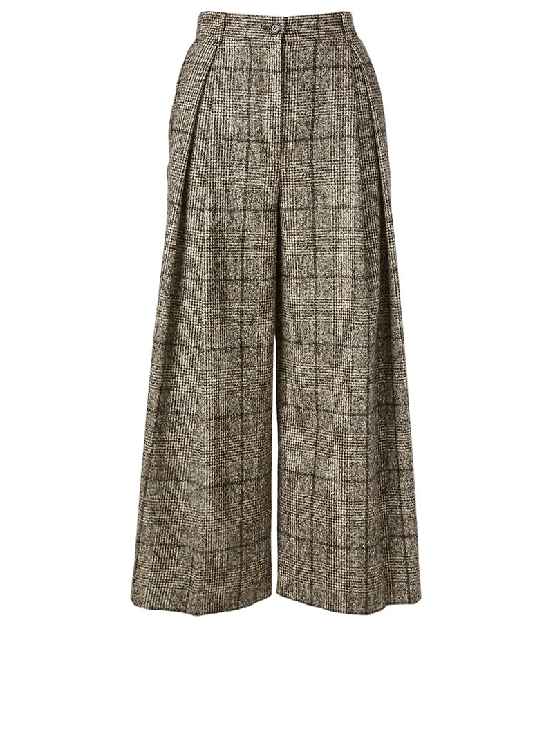 Wool And Alpaca Tweed Culotte Pants