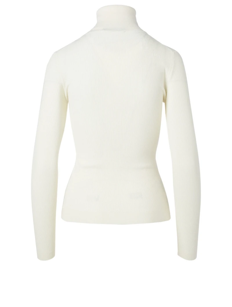 Wool Turtleneck Knit Top