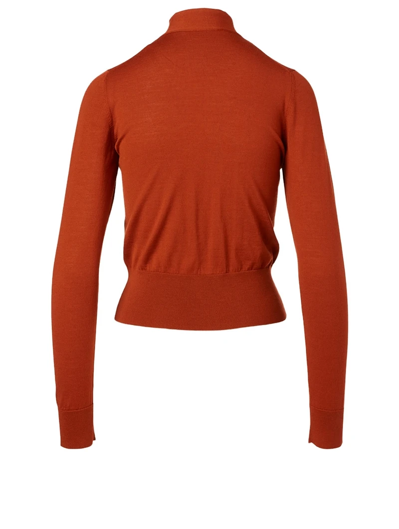 Wool Neck-Tie Knit Top