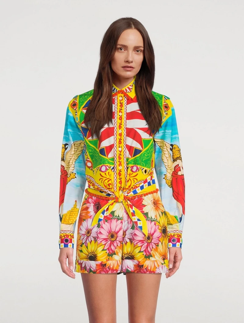 Cropped Shirt Carretto Print