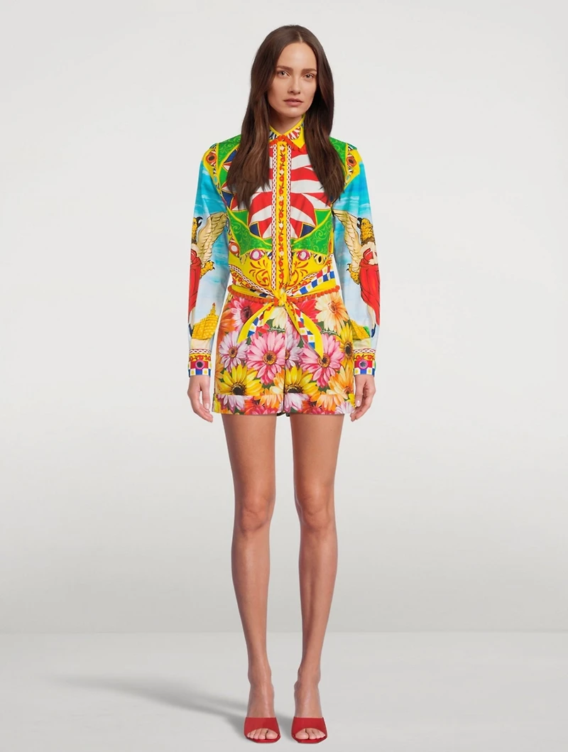 Cropped Shirt Carretto Print