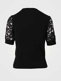 Cashmere-Blend Short-Sleeve Sweater