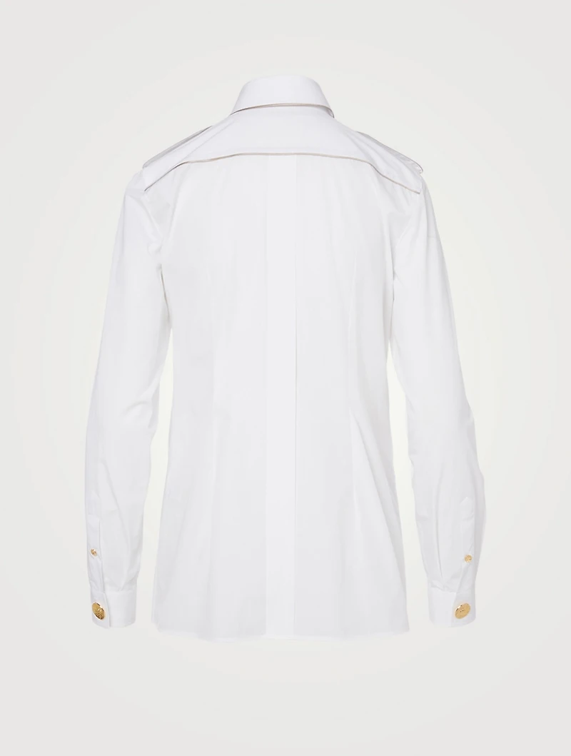 Cotton Shirt With Military Buttons
