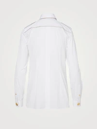 Cotton Shirt With Military Buttons