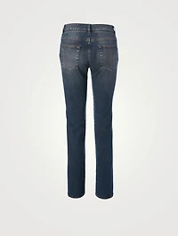 Tweed-Front Skinny Jeans