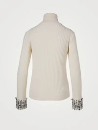 Wool And Alpaca Sweater With Tweed Cuff