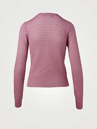 Lurex Lace-Stitch Cardigan