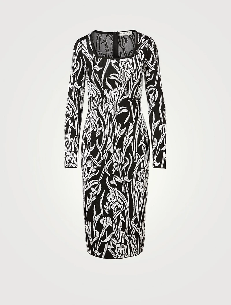 Floral Jacquard Midi Dress
