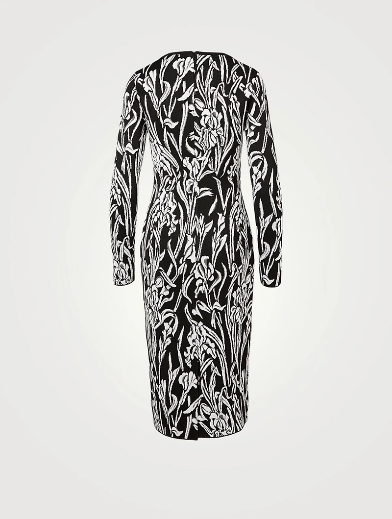 Floral Jacquard Midi Dress