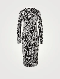Floral Jacquard Midi Dress