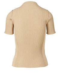 Ribbed Knit Top With Chain