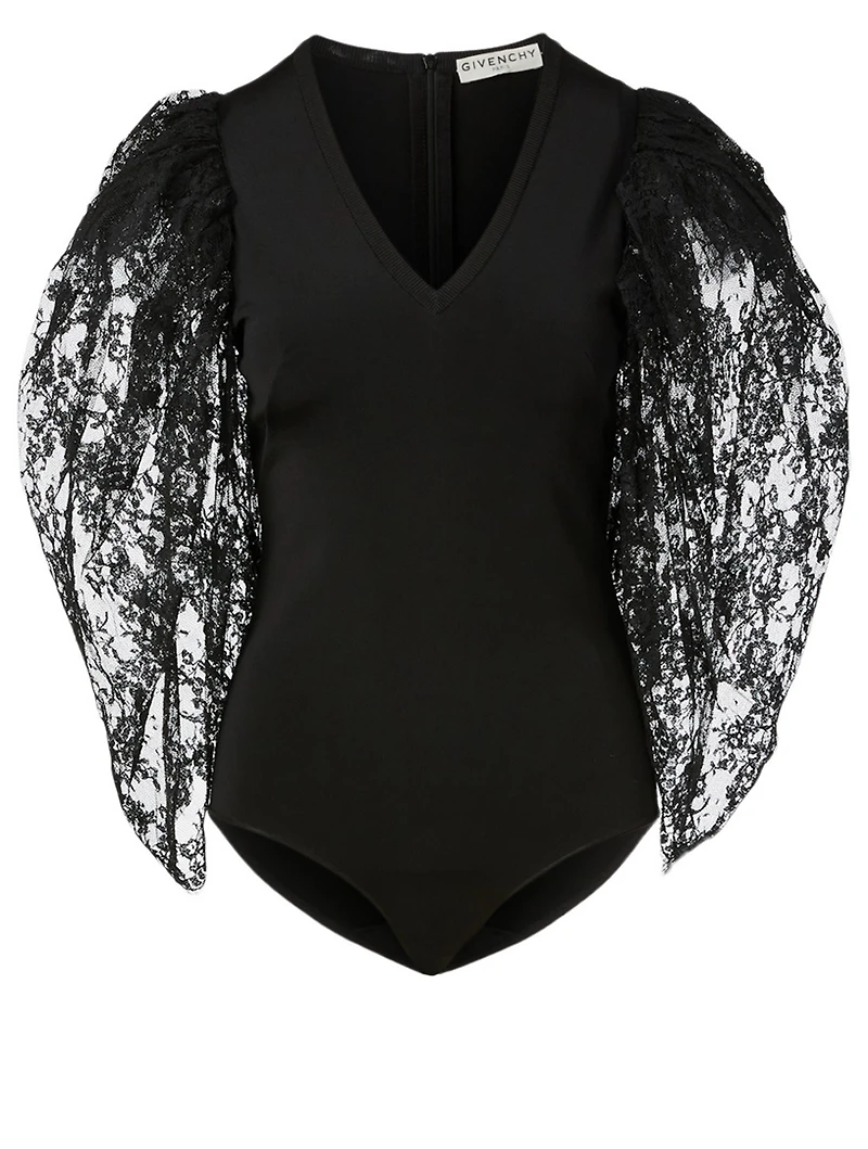 Long-Sleeve Lace Bodysuit