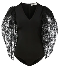 Long-Sleeve Lace Bodysuit