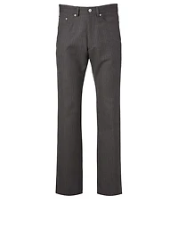 Powsen Wool Pants Striped Print