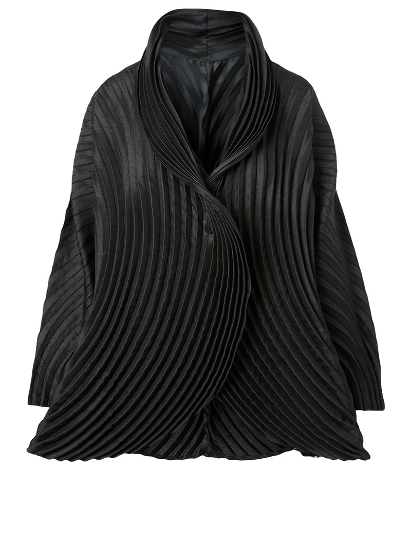 Circle Pleats Wool-Blend Jacket