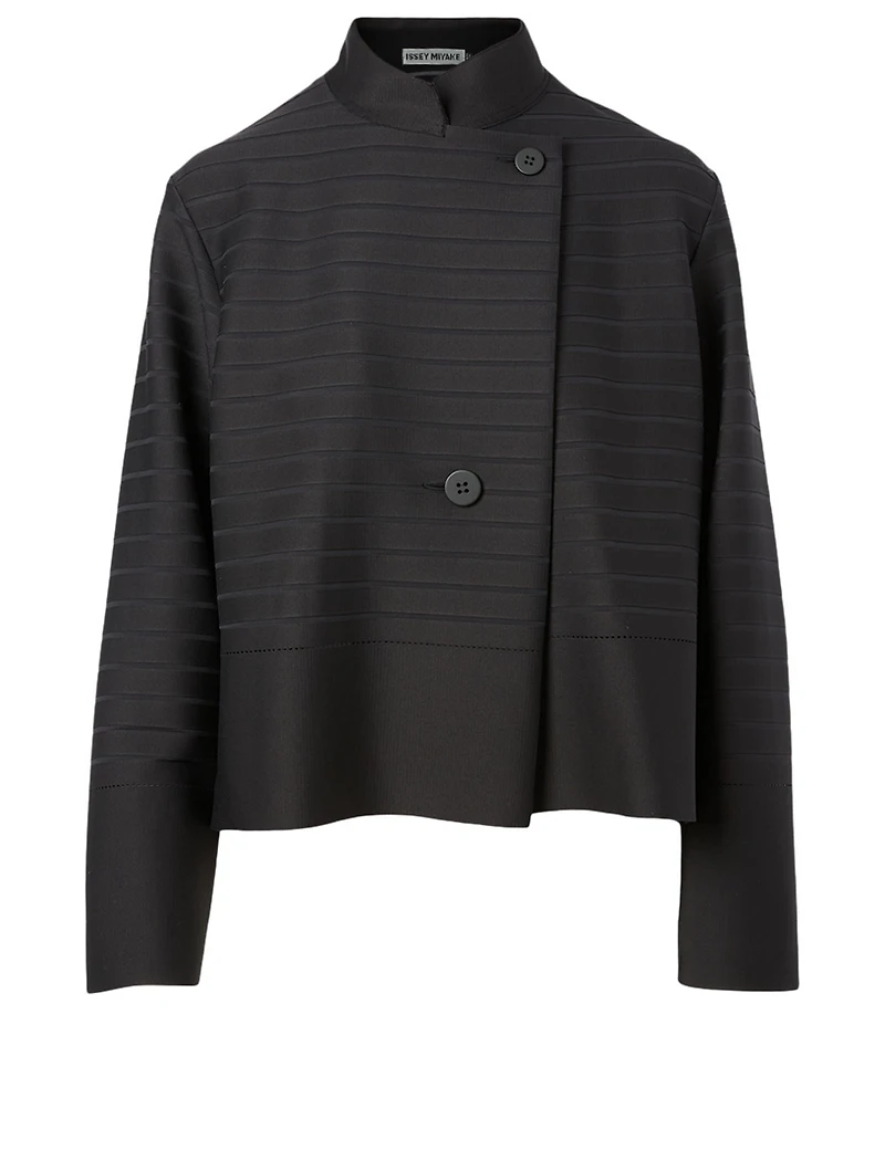 Knit Jacket Striped Print