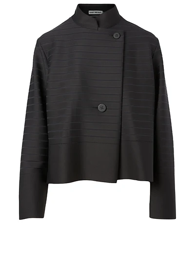 Knit Jacket Striped Print