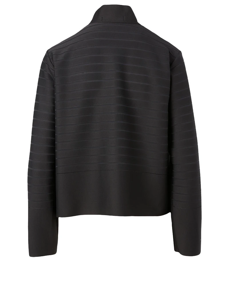 Knit Jacket Striped Print