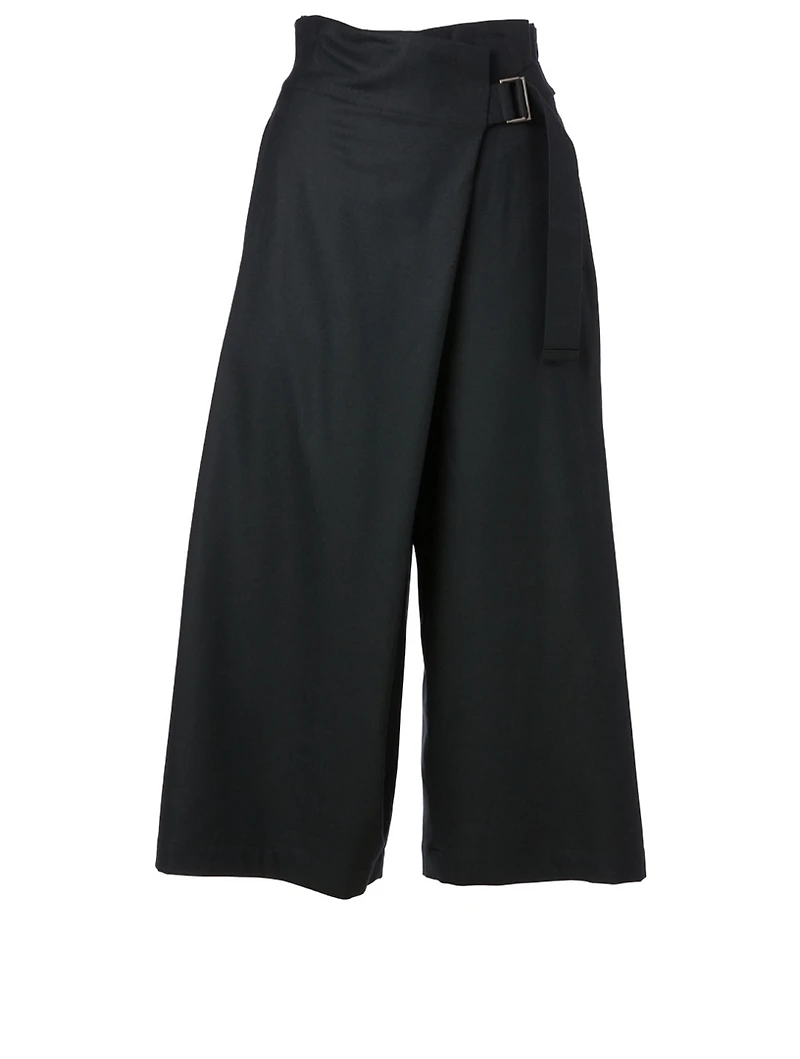 Fine Wool Bottom Wide Pants
