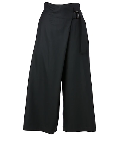 Fine Wool Bottom Wide Pants